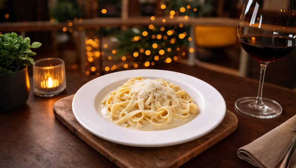 Hand-made fettuccine with organic ingredients in Vancouver